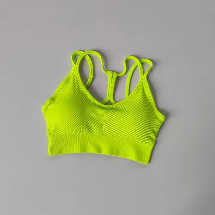Sudadera Deportiva Transpirable Para Mujer Anti-sudor Fitness Top Sin Costuras Yoga Push up Sport Bra Top De Gimnasio - 1
