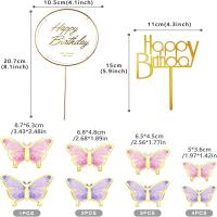 22 Piezas De Decoraciones De Mariposa Con Toppers De Pasteles Para Baile De Quinceañera Bodas Cumpleaños Fiesta De Baby Shower - details 1