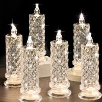 Vela De Cristal LED Sin Llama Luz Transparente De Poder Batería Lámpara Nocturna Para Decoración De Bodas Fiestas Cumpleaños Navidad Halloween - details 1