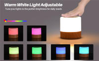 Lámpara Nocturna Recargable a Distancia Con 13 Colores Luz De Mesa Portátil Para Cama Y Niños Control Táctil Y Dimmer USB - details 0