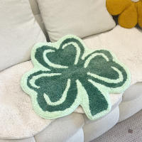 Alfombra Tufted De Hoja De Clove Verde 100% Acrílico Alfombrilla Antideslizante Absorbente Para Puerta Alfombra Geométrica Para Sala De Estar Area - details 8
