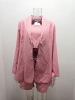 Conjunto De Mujer Primavera/Verano Top De Tanque Sólido Chaqueta De Moda Shorts De Cintura Alta Tres Piezas High Street Polyester - details 5