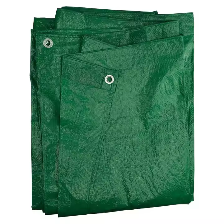 Tradineur - Toldo de polietileno impermeable, lona multiusos de protección con ojales de aluminio, esquinas reforzadas, resistente al desgaste, exterior (Verde, 90 gr, 4 x 5 m) - 1