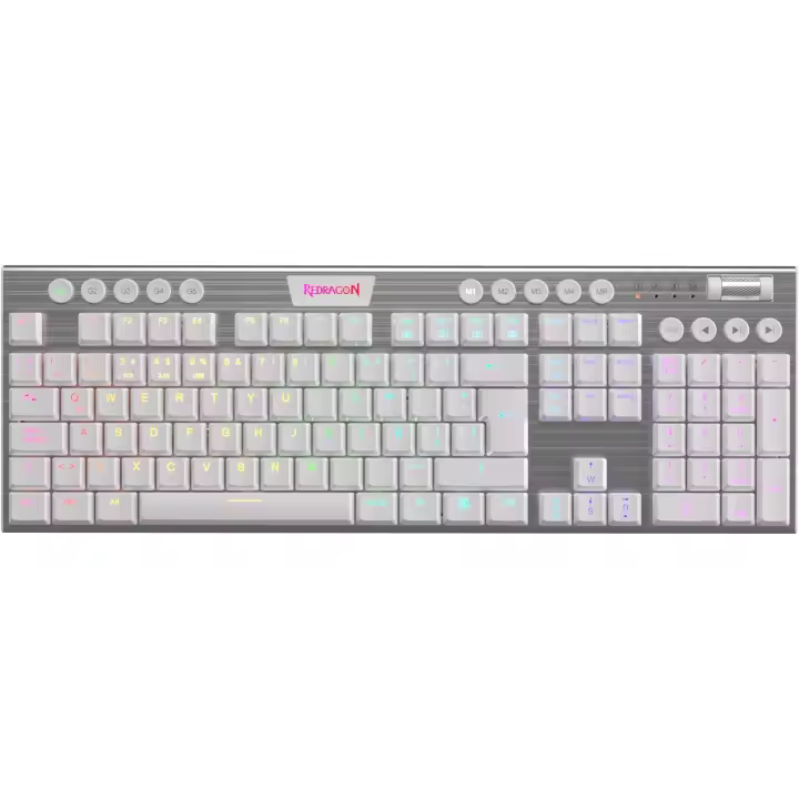 Redragon - Horus Teclado Mecánico Gaming Inalámbrico RGB - Switch Rojo - Español - Blanco - 1