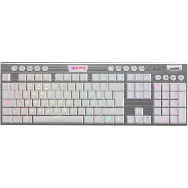 Redragon - Horus Teclado Mecánico Gaming Inalámbrico RGB - Switch Rojo - Español - Blanco - 1