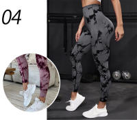 Pantalones De Yoga Para Mujer De Cintura Alta Control De Abdomen Push up Leggings De Talla Grande Talla Pequeña Talla Media Sin Costuras Tie Dye Bleach Fitness Gimnasio Deportes Pantalones - details 5