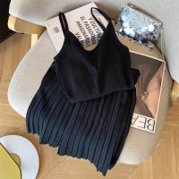 Vestido De Mujer YuooMuoo 2024 Estilo Coreano Moda Ajustado Cintura Plisado Tirantes Spaghetti Vestido Tejido Vintage Y2K Streetwear - details 19