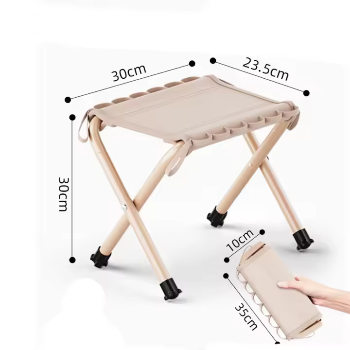 Taburete portátil ultraligero de doble capa para acampar, taburete plegable de tela oxford con bolsa de transporte, taburete de pesca adecuado para pesca, senderismo, jardinería y playa - 1