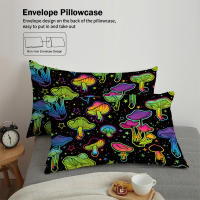 Juego De Sábanas De Pollo Con Estampado De Setas Gradient Halloween 3 Piezas (1 Funda De Edredón + 2 Fundas De Cojín) Cama De Poliéster 100% 90gsm - details 5