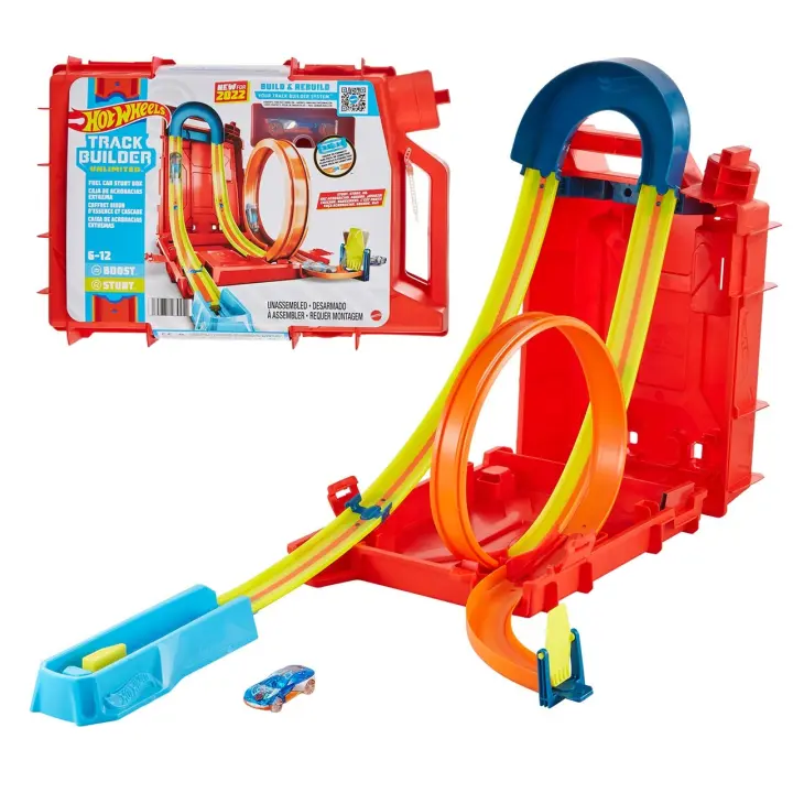 Hot Wheels Track Builder Caja Lata de gasolina Set de pistas para coches de juguete (Mattel HDX78) - 1