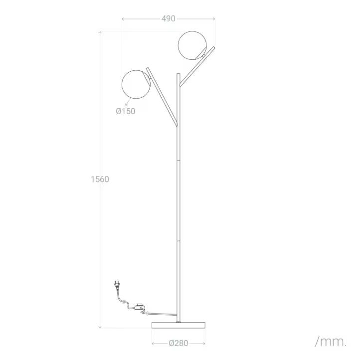 Ledkia Lámpara de Pie Metal y Cristal Balts - Diseño Único y Elegante para un Espacio Personalizado - 1