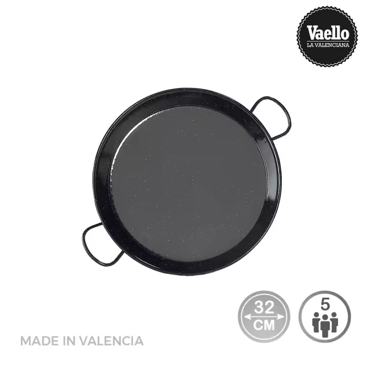 Paellera esmaltada para induccion y vitroceramica ø32cm (5 personas). vaello - 1