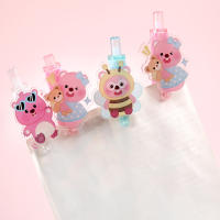 6pcs Bolígrafos De Gel Kawaii Con Animal De Peluche Rosa 0.5mm Tinta Negra Regalo Promocional Para Escuela Y Oficina - details 4