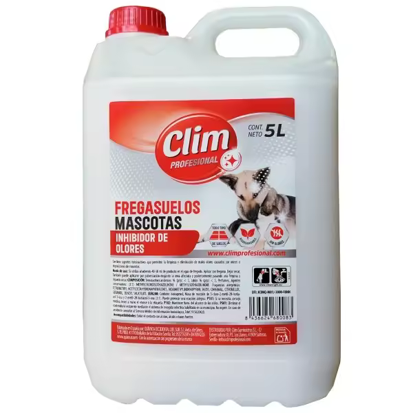 Fregasuelos mascotas con acción reforzada Clim Profesional. 5L - 1