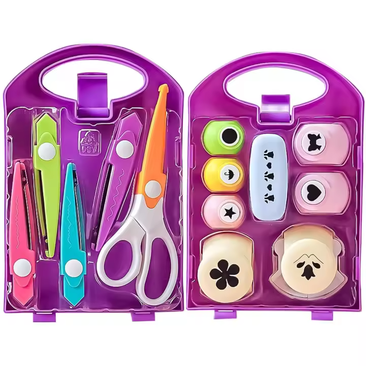 Juego de perforadoras creativas para manualidades para niños, divertidos proyectos de bricolaje, perfectos para divertirse en familia, cortadores de formas que incluyen hojas, mariposas, estrellas, corazones y flores - 1