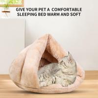 Super Caliente Cama del animal doméstico Gato Casa Fundas Saco de dormir para mascotas y Pequeños Perros xz001 (S: 50*37*29cm, abaricoque) - details 3