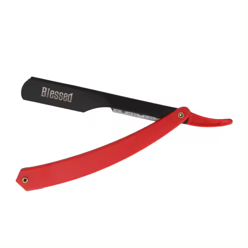 NAVAJA DE CARRIL MANGO PLASTICO ROJO BLESSED (marca: Blessed) - 1