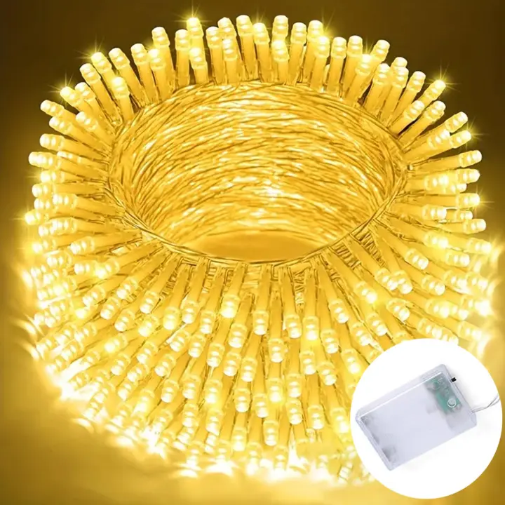 Guirnalda De Navidad Con 2M-10M De Lámparas De Fairy LED 10/20/40/80 Luces De Batería Blanco Cálido Para Decoración De Habitación Boda Fiesta Valentín - 1
