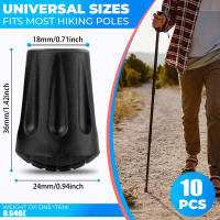 1-10Pc Punta De Bastón Antideslizante De Goma Para Palas De Trekking Protección Duradera Para Bastones De Caminar Accesorios De Bastón - details 2