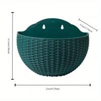 Maceta De Medio Círculo Estilo Europeo Imitación Rattan Colgante Para Pared Florero Para Exteriores Y Balcones Del Hogar - details 3
