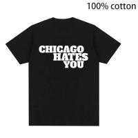 Camiseta Hombre Estilo Chief Keef Chicago Te Odia Moda Hip Hop Sobre Dimensional Algodón Manga Corta Casual Camisetas - details 1