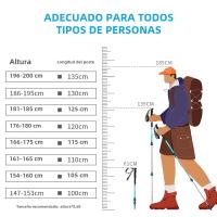 Bastones de Trekking ultraligeros ajustables, bastón de aleación de aluminio para caminar, Trail Running, senderismo, Alpenstock plegable para turismo - details 1