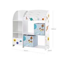 Estantería infantil blanca, organizador multifuncional para juguetes y libros de niños, con 2 cajas, gran capacidad, tema universal, para dormitorio y salón - details 6