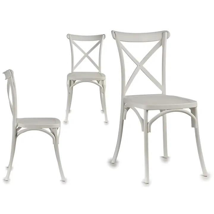 Arte Regal Silla Polipropileno Blanca Crossback 51x89,5x46cm Diseño Monoblock Estable Cómoda y Firme - 1