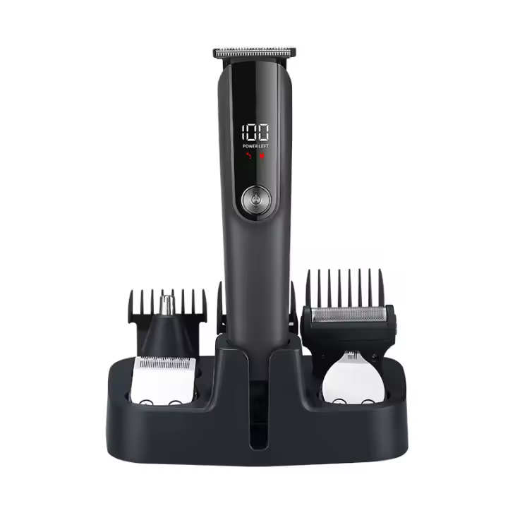 Cortadora de Cabello Eléctrica with Cabeza de Hueso, Juego de Cuchilla de cuero para el hogar, Cuchilla de Cabello with Pantalla digital dedicada, Grabado (Gris Titanium), Type C, Carga convenient y enchufe - 1