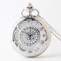 Reloj De Bolsillo Con Cuarzo Y Numeración Árabe Colgante Vintage Plateado Creativo Para Regalo De Cumpleaños Cadena Incluida - details 5