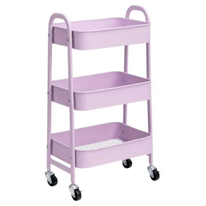 Carro de Almacenamiento Carrito Auxiliar con Ruedas Carro Cocina Carro Servicio Carrito Metalico con Ruedas 3 Niveles Carro Rodante Carro Organizador para Dormitorio Baño Oficina,Carrito de cocina o multiuso de tres niveles con rueda (FRUTA-001 1690 2090) - 1