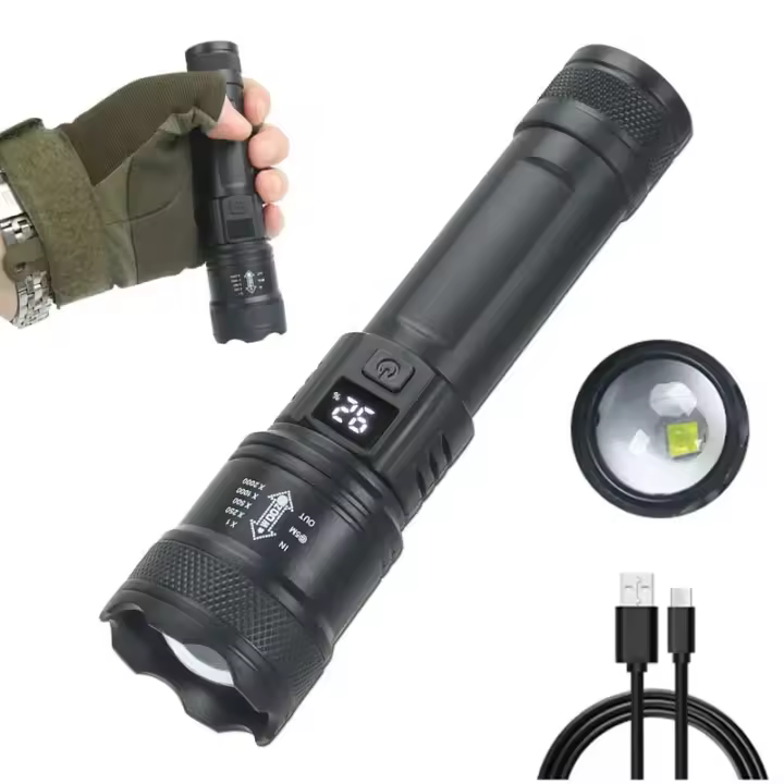 Linterna LED Recargable Super Brillante De 3000000LM Con Batería Integrada Torcha De Alta Potencia Para Camping Y Uso Diario - 1