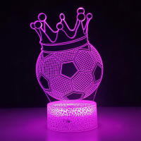 Lámpara De Mesa De Fútbol Con Ilusión 3D Luz Nocturna 16 Colores Sensor Táctil Control Remoto Para Decoración De Habitación Infantil - details 3
