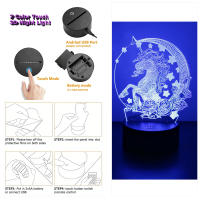 Lámpara Nocturna LED 3D Unicornio Anime Cambio De Color RGB Luz De Noche Para Niñas Decoración De Habitación Y Dormitorio Juguete Regalo - details 7