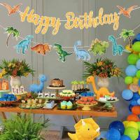 Guirnalda De Feliz Cumpleaños Con Dinosaurios Decoración De Fiesta Infantil Con Globos Roar Dino Y Animales Del Árbol De Safari Tamaño 1er Cumpleaños - details 21