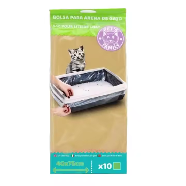 COTTECOTA-Bolsas para Arena de Gato 40 x 75 cm X10 Bolsa para Arenero de gato para Bandeja Suministros para Gatos Bolsas para desechos de Mascotas Bolsa para excrementos para gatos Bolsas para la Bandeja del Arenero de tu Gato Bolsa Caca Gato Ref.15889 - 1