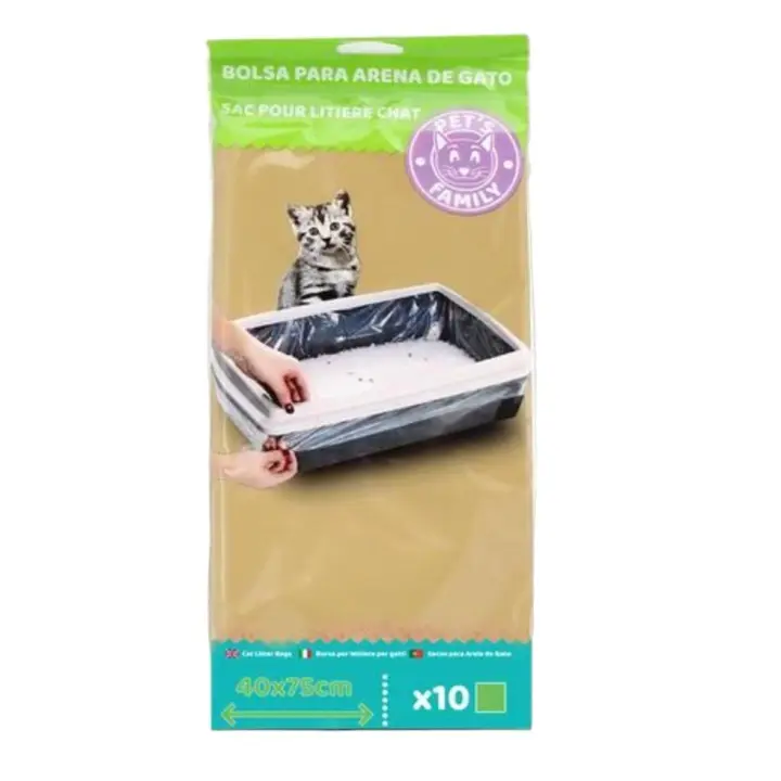 COTTECOTA-Bolsas para Arena de Gato 40 x 75 cm X10 Bolsa para Arenero de gato para Bandeja Suministros para Gatos Bolsas para desechos de Mascotas Bolsa para excrementos para gatos Bolsas para la Bandeja del Arenero de tu Gato Bolsa Caca Gato Ref.15889 - 1