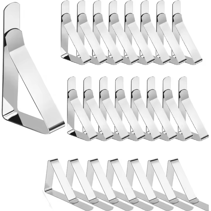 Table cloth clips 24 Pcs Tablecloth Clips - Heavy Duty Picnic Table Clips, Stainless Steel Table Cloth Cover Clamps - 1