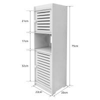 Mueble de baño mueble almacenaje con 2 puertas con compartimento abierto blanco - details 2