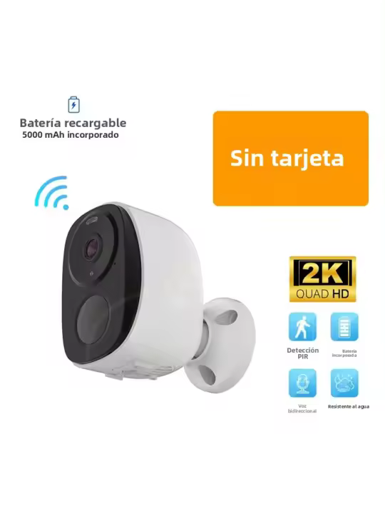 Cámara De Seguridad Exterior Inalámbrica 2K 3MP Con Luz De Luces Y Silbato Audio Bidireccional Impermeable Cámara IP Bullet WiFi Poderada Por Batería - 1