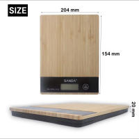 Báscula digital para cocina de madera bambú  SANDA, hasta 5000g.alta precision,Balanza eléctrica de madera bambú - details 2