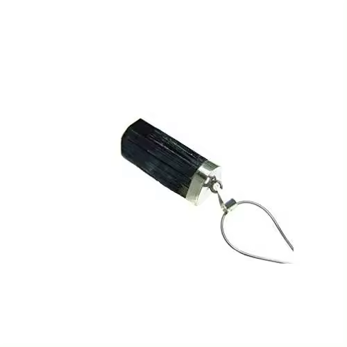 Valmoni Sport Colgante de Turmalina Negra en Barra y Plata de Brasil Calidad Extra Piedra Gema - 1