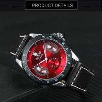 Reloj Mecánico Deportivo WINNER Skeleton En Cuero Militar Multíndice Con Fecha Resistente Al Agua Y Shock Para Hombre - details 3
