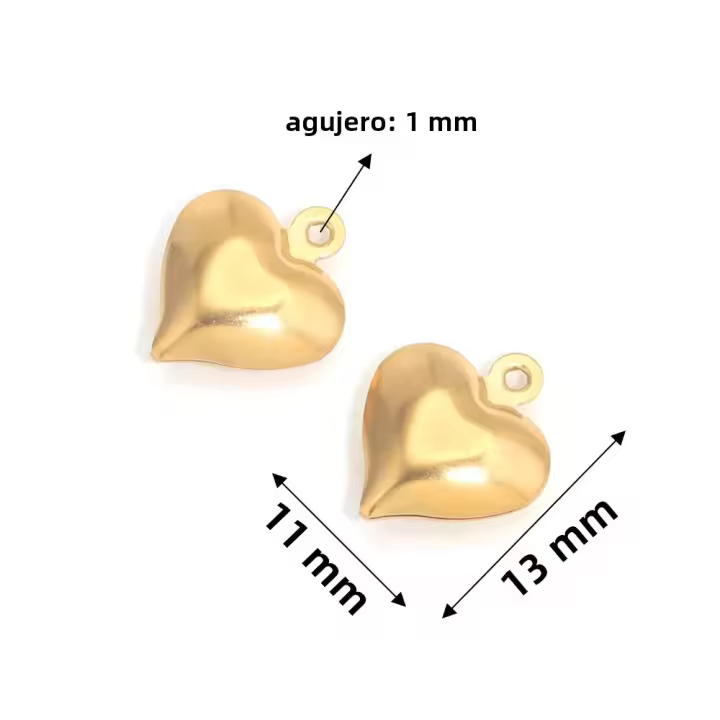 20pcs Encantos De Corazón Pequeños En Acero Inoxidable Pendentivos Vacíos Para Creación De Joyas Collares Y Pulseras DIY - 1