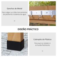 Outsunny Mesa para Plantas Mesa de Jardín Mesa para Flores con Superficie de Trabajo de Metal Jardín Madera Natural 76 x 37 x 89 cm - details 4