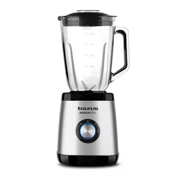 Taurus - Batidora de vaso Magnum 1500. Color Gris. Material producto Cristal. Potencia 1.500 W. Longitud del cable 100 cm - 1