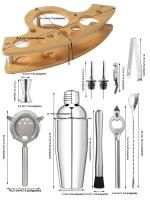 Juego De Barra De Coctelería De Acero Inoxidable Kit De Bartender Con Mezclador De Vino Martini Boston Para Fiesta Bar Tools - details 7