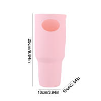 Protector De Tumbler De Silicona Antideslizante Para Stanley 40oz Funda Completa Antarrugas En Colores Rosa Gris Y Azul - details 29