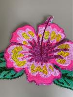 1 Pieza De 26CM Pétalos De Flor Con Lentejuelas Rosa Brillante Para Vestido De Noche Traje De Baño DIY Aplicación En Ropa - details 1