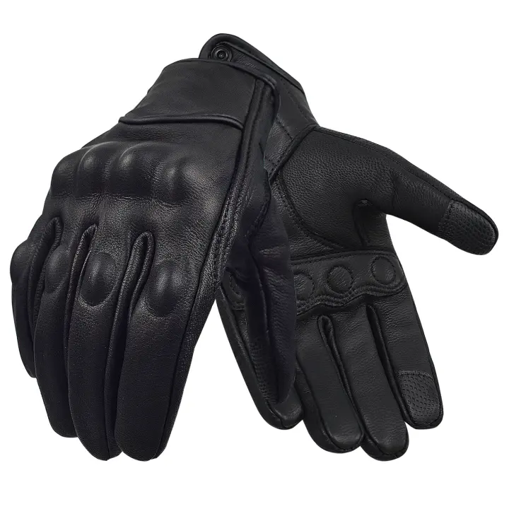 Guantes De Motocicleta De Cuero De Cabra Para Hombres Y Mujeres Guantes De Motocicleta Táctiles Para Deportes Acuáticos Y Ciclismo - 1